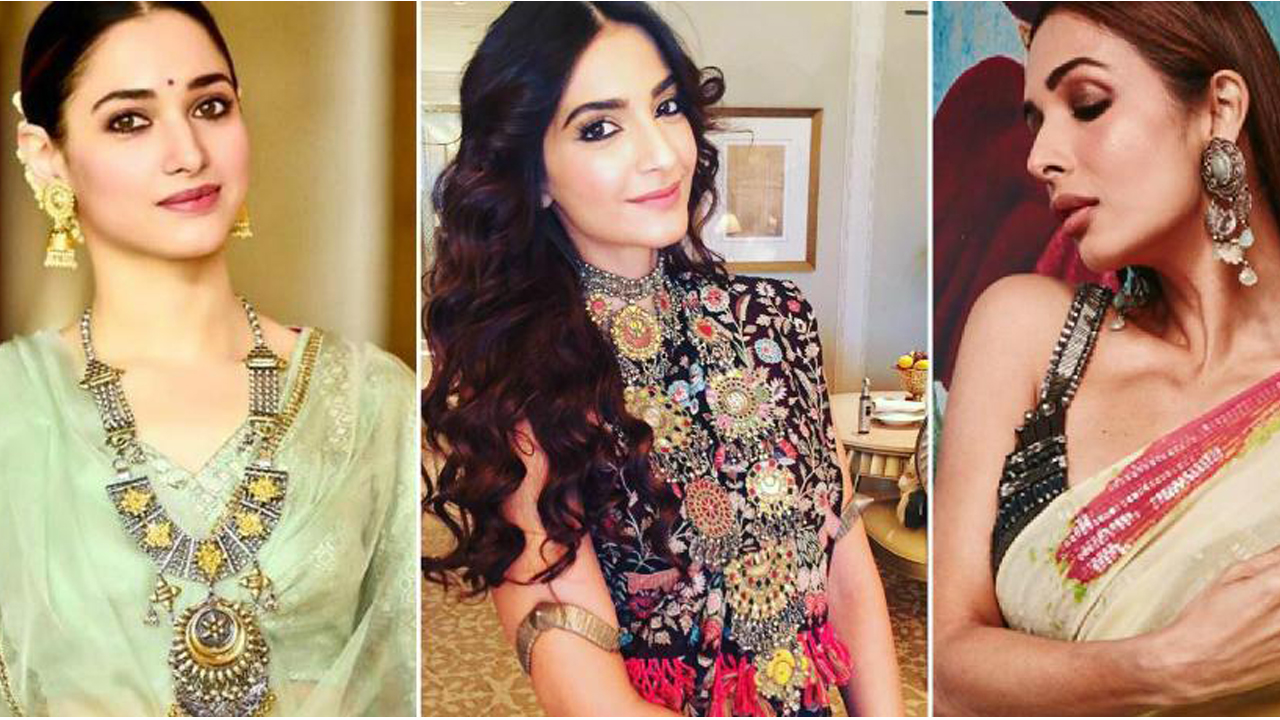 Silver jewellery worn by some celebrities at events