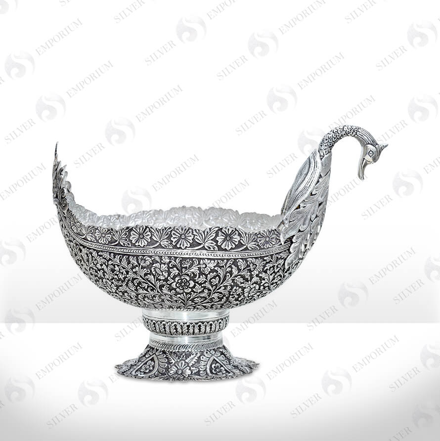 Silver Floral motif inspired bowl