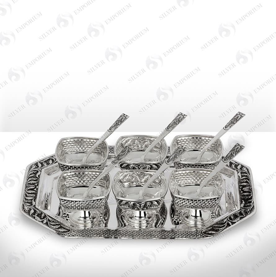 Silver Bowl and Halwa Set