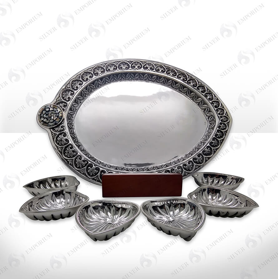 Silver Bowl and Halwa Set