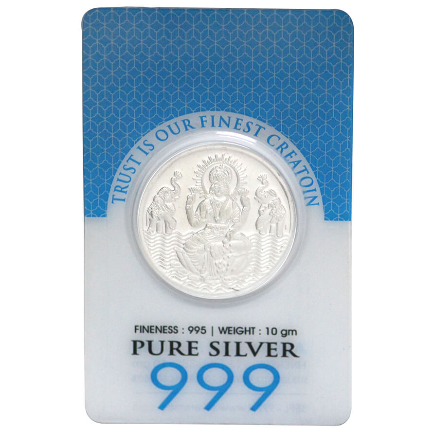 Pure Silver 999 Goddess Laxmi Coin (Silver) 10 Grams
