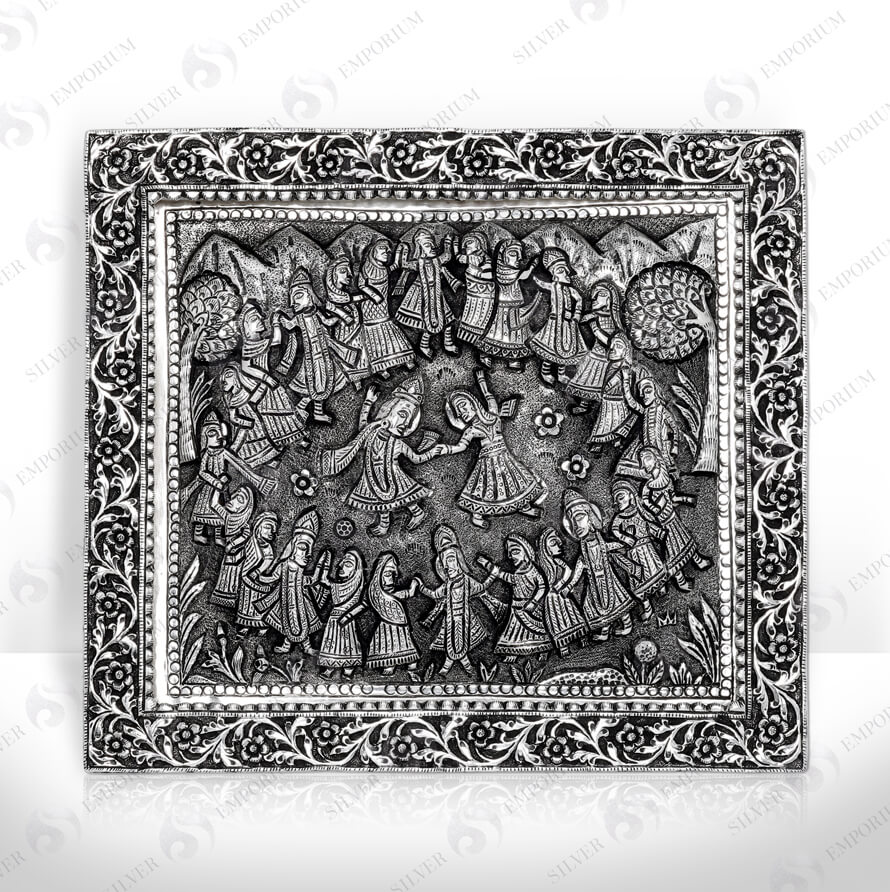 Radha Krishna Silver Paintings