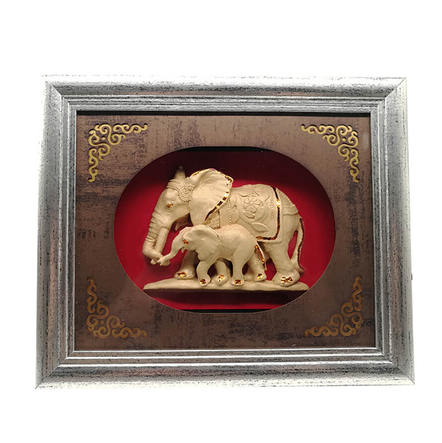 Silver 3D Gold Plated Elephant 