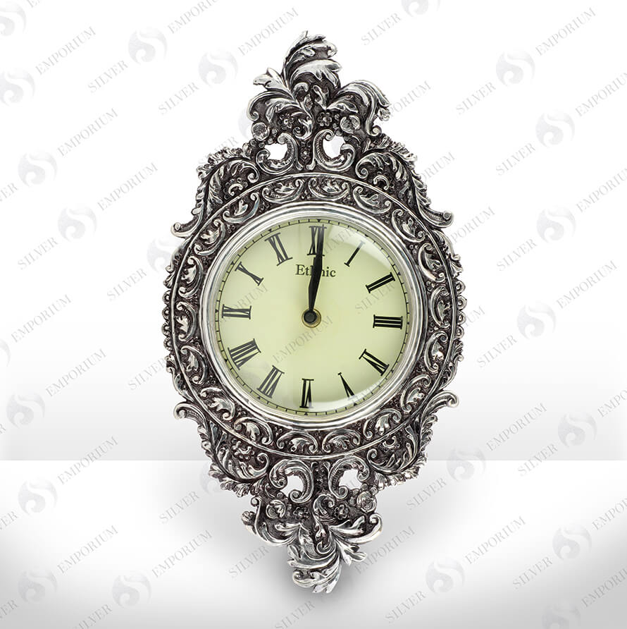 Silver Wall Clock