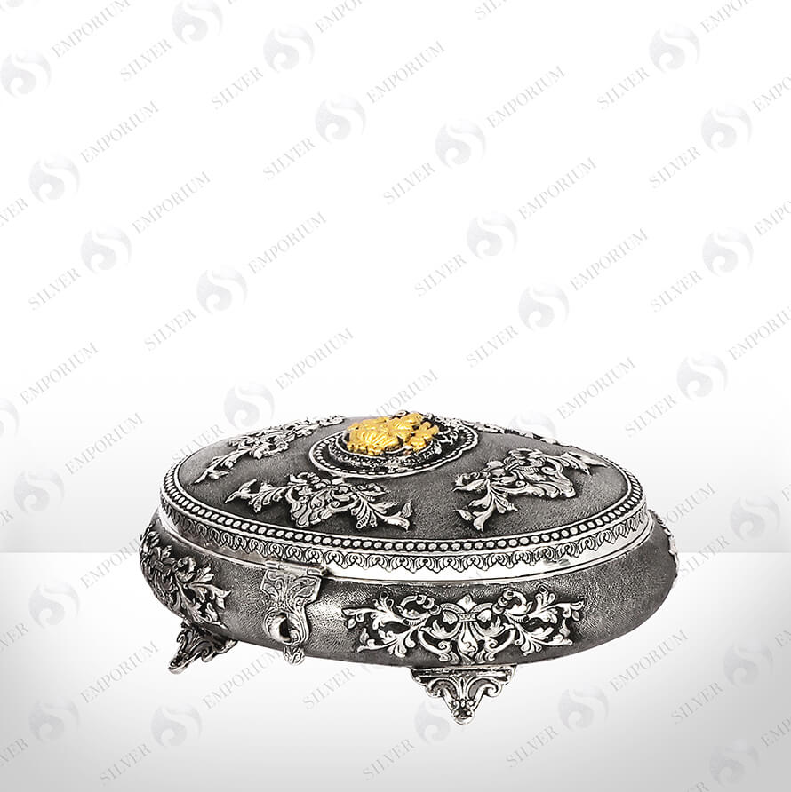 Silver South Indian temple Box