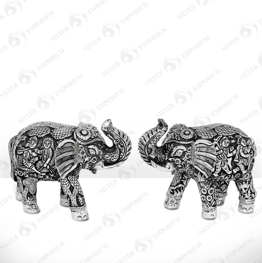 Silver Elephant Couple