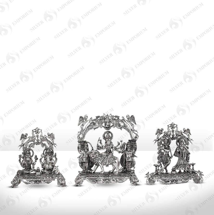 Silver Oxidised Finish Murti