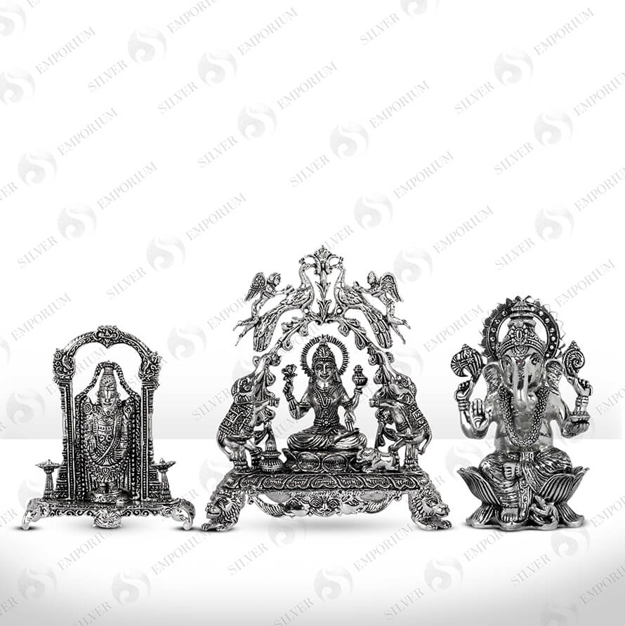 Silver Oxidised Finish Murti