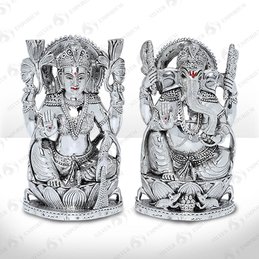 Silver Ganeshji & Laxmiji